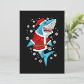Cartes Pour Fêtes Annuelles Cadeau de Noël requin garçons enfants Santa Sharkm (Debout devant)