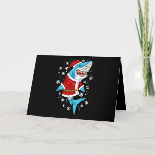 Cartes Pour Fêtes Annuelles Cadeau de Noël requin Père Noël Cadeaux
