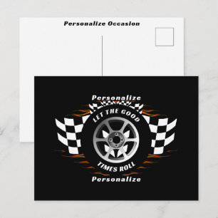 Cartes Pour Fêtes Annuelles Cadeau Drapeau à Damier Course Automobile pour Tou