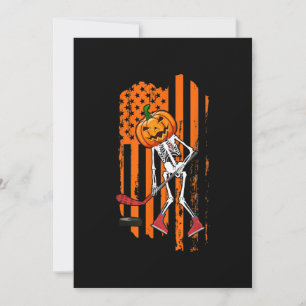Cartes Pour Fêtes Annuelles Cadeau drôle de fan de joueur de hockey squelette 