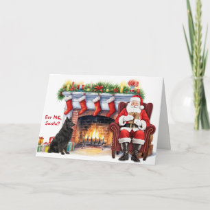 Cartes Pour Fêtes Annuelles Cadeau du Père Noël Berger belge de Noël