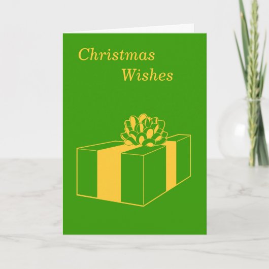 Cartes Pour Fêtes Annuelles cadeau en or emballé pour noël minimal (Devant)