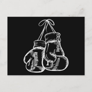 Cartes Pour Fêtes Annuelles Cadeau Gants de Boxe Blanc Amour Rétro Boxeur