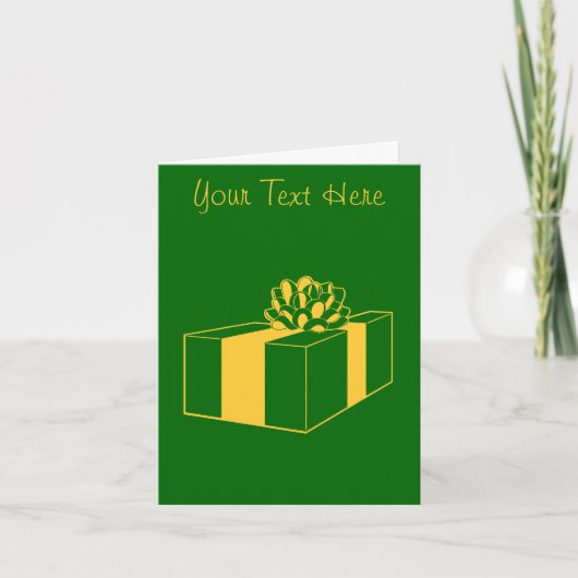 Cartes Pour Fêtes Annuelles cadeau or design graphique vert noël (Devant)