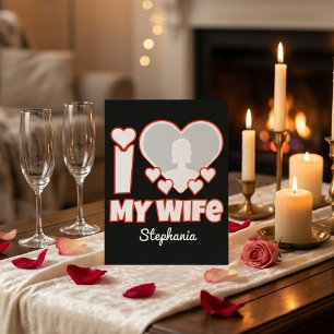 Cartes Pour Fêtes Annuelles Cadeau personnalisé J'aime ma femme – Ajouter nom