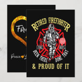 Cartes Pour Fêtes Annuelles Cadeau pompier | Pompier retraité et fier (Devant / Derrière)