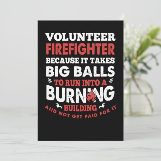 Cartes Pour Fêtes Annuelles Cadeau pompier | Pompier volontaire (Debout devant)