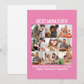 Cartes Pour Fêtes Annuelles Cadeau pour la meilleure maman Collage de photos d (Devant / Derrière)