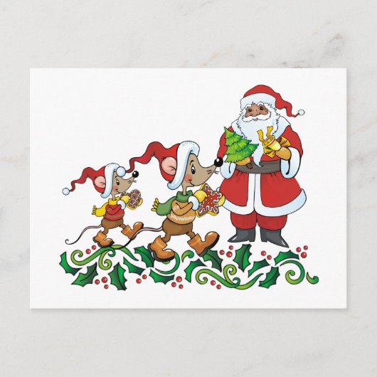 Cartes Pour Fêtes Annuelles Cadeau Santas (Devant)