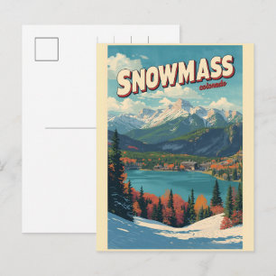 Cartes Pour Fêtes Annuelles cadeau SNOWMASS lac vintage aspen Colorado ski