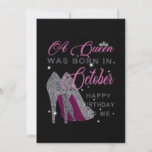Cartes Pour Fêtes Annuelles Cadeaux d'anniversaire   Une Reine Est Née En Octo