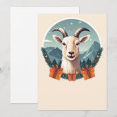 Cartes Pour Fêtes Annuelles Cadeaux de chèvre de Noël (Devant / Derrière)