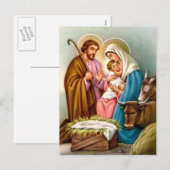 Cartes Pour Fêtes Annuelles Cadeaux de crèches pour Noël (Devant / Derrière)