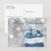 Cartes Pour Fêtes Annuelles Cadeaux de neige Joyeux Noël (Devant / Derrière)