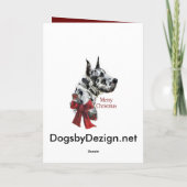 Cartes Pour Fêtes Annuelles Cadeaux de Noël Arlequin Great Dane (Dos)