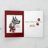 Cartes Pour Fêtes Annuelles Cadeaux de Noël Arlequin Great Dane (Intérieur)