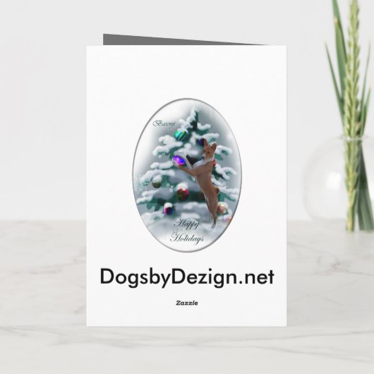 Cartes Pour Fêtes Annuelles Cadeaux de Noël Basenji (Dos)