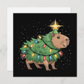 Cartes Pour Fêtes Annuelles Cadeaux de Noël Capybara Capy Arbre de Noël drôle (Devant / Derrière)