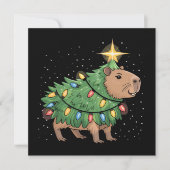 Cartes Pour Fêtes Annuelles Cadeaux de Noël Capybara Capy Arbre de Noël drôle (Devant)