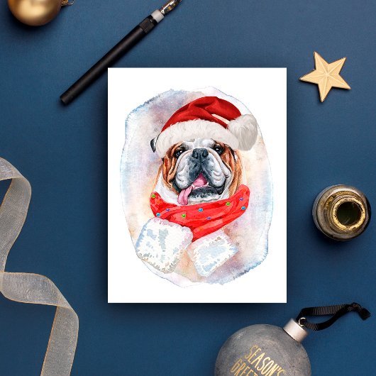 Cartes Pour Fêtes Annuelles Cadeaux De Noël De Bulldog Anglais Pour Les Amateu