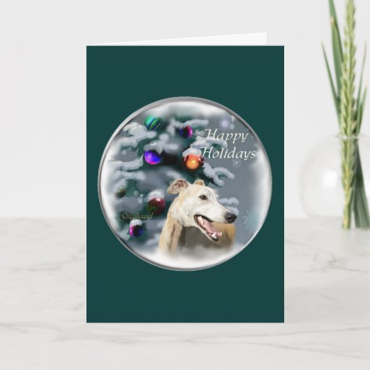 Cartes Pour Fêtes Annuelles Cadeaux de Noël de lévrier (Devant)