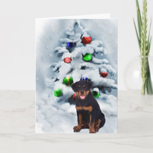 Cartes Pour Fêtes Annuelles Cadeaux de Noël de rottweiler (Devant)