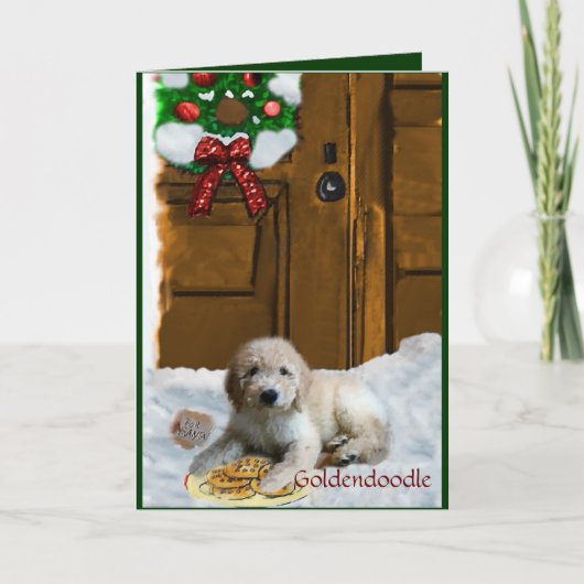 Cartes Pour Fêtes Annuelles Cadeaux de Noël Goldendoodle (Devant)
