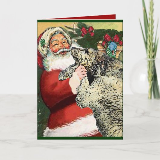 Cartes Pour Fêtes Annuelles Cadeaux de Noël irlandais Wolfhound (Devant)
