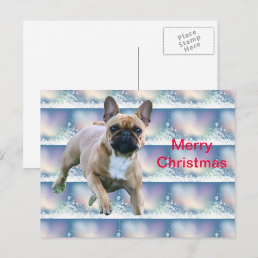 Cartes Pour Fêtes Annuelles Cadeaux de Noël pour Bouledogue Français (Devant / Derrière)