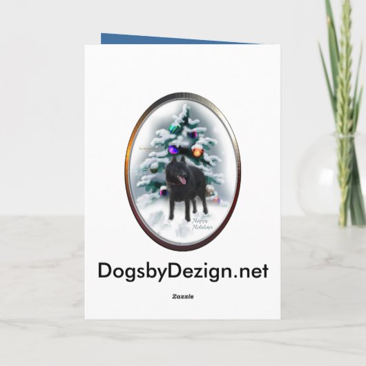 Cartes Pour Fêtes Annuelles Cadeaux de Noël Schipperke (Dos)