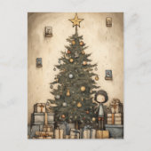 Cartes Pour Fêtes Annuelles Cadeaux De Noël Sous L'Arbre (Devant)