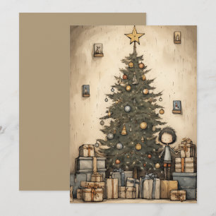Cartes Pour Fêtes Annuelles Cadeaux De Noël Sous L'Arbre Illustration