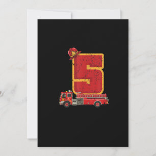 Cartes Pour Fêtes Annuelles Cadeaux de pompier de 5 ans Anniversaire