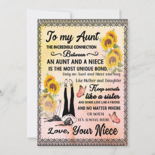 Cartes Pour Fêtes Annuelles Cadeaux de Tante Lettre à ma tante amour de nièc