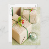 Cartes Pour Fêtes Annuelles Cadeaux de vacances couverts de neige (Devant / Derrière)