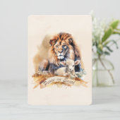 Cartes Pour Fêtes Annuelles Cadeaux de vacances paisibles Lion et agneau (Debout devant)
