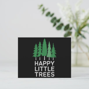 Cartes Pour Fêtes Annuelles Cadeaux drôles de petits arbres heureux Camping 
