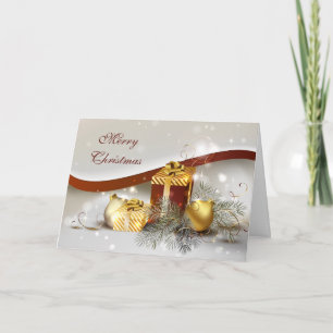 Cartes Pour Fêtes Annuelles Cadeaux et décorations de Noël rouge et or