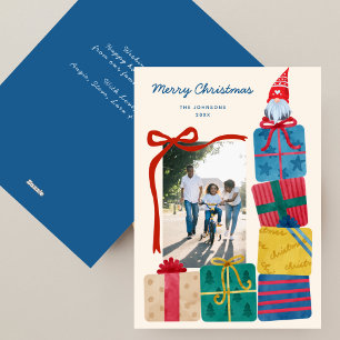 Cartes Pour Fêtes Annuelles Cadeaux et Gnome Colorés Scandinaves Minimaux Phot