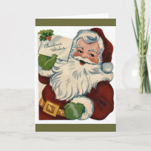 Cartes Pour Fêtes Annuelles Cadeaux faciaux vintages du Père Noël