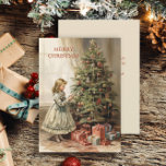 Cartes Pour Fêtes Annuelles Cadeaux Vintage Christmas Tree Girls<br><div class="desc">Carte de voeux de Noël avec un tableau vintage d'une fille décorant un arbre de Noël avec des cadeaux emballés en dessous. Texte dit, "Joyeux Noël" mais est personnalisable pour votre propre salutation. Personnalisé au dos avec votre message et votre nom. Contactez-moi pour obtenir de l'aide sur votre personnalisation ou...</div>