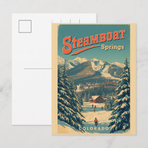 Cartes Pour Fêtes Annuelles cadeaux vintage Steamboat Springs Colorado montagn
