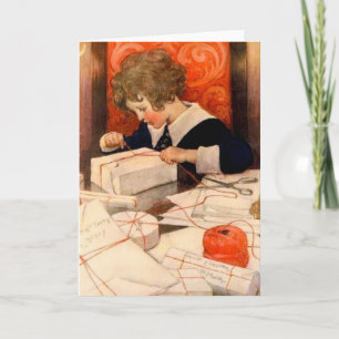 Cartes Pour Fêtes Annuelles Cadeaux vintages d'enlèvement de garçon