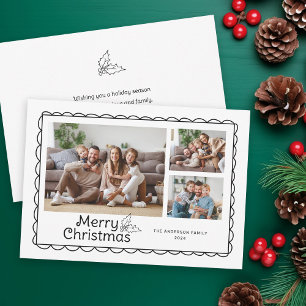 Cartes Pour Fêtes Annuelles Cadran à Doodle tiré à la main Photo Noël