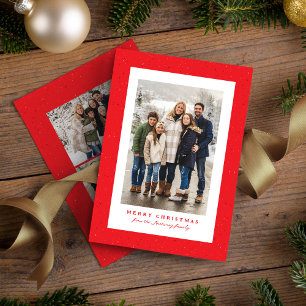 Cartes Pour Fêtes Annuelles Cadre à pois rouges simple photo de Noël