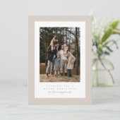 Cartes Pour Fêtes Annuelles Cadre beige simple deux photo neutre Noël (Debout devant)