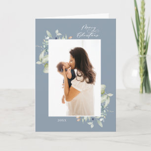 Cartes Pour Fêtes Annuelles Cadre botanique d'hiver Arctique 4 Photo Dusty Blu