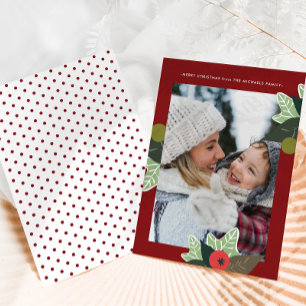 Cartes Pour Fêtes Annuelles Cadre botanique rouge rustique Photo Noël