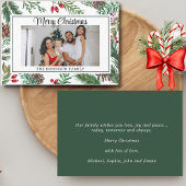 Cartes Pour Fêtes Annuelles Cadre botanique vert Joyeux Noël