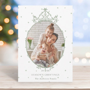 Cartes Pour Fêtes Annuelles Cadre Classique Vœux de Noël Photo